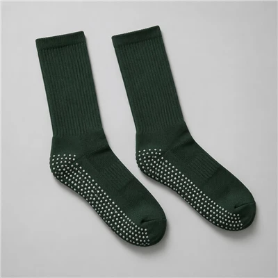 Mørkegrønne Football Grip Socks Heat Press Crew
